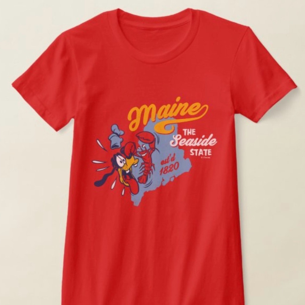 Disney Goofy Graphic Bella+Canvas Women’s Slim Fit Short Sleeve Tee - Maine